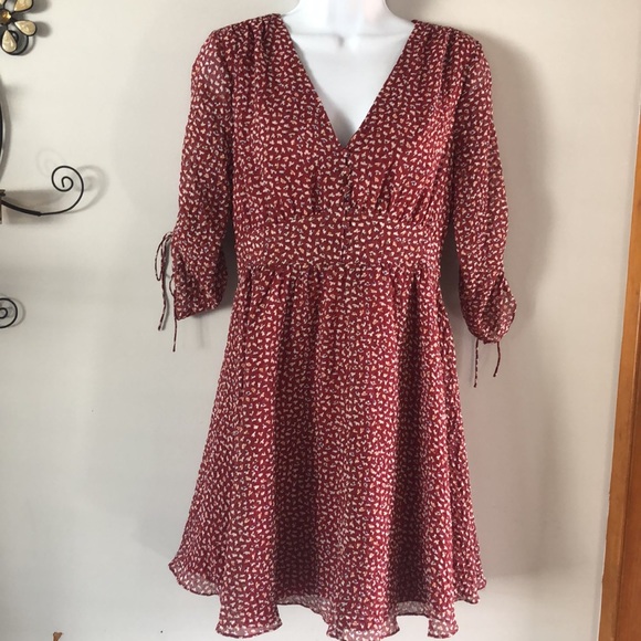 EUC Madewell Textured Micro Floral Printed Lined Sleeves Size 2 Mini Dress - Picture 2 of 16